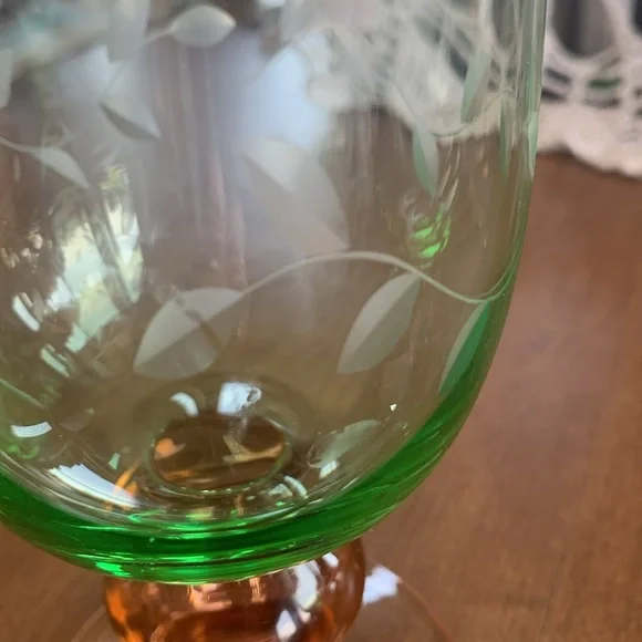 Vintage reverse watermelon by Pfaltzgraff Napoli goblets - Picture 2 of 4